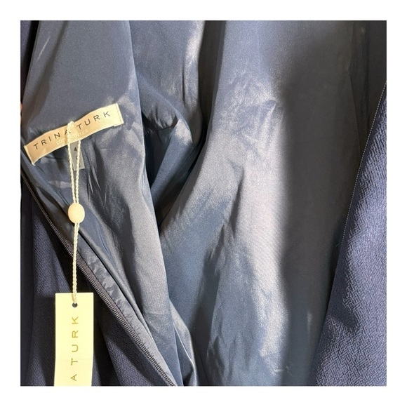 Trina Turk Energized Balloon-Sleeve Dress in Indigo NWT - Picture 5 of 12